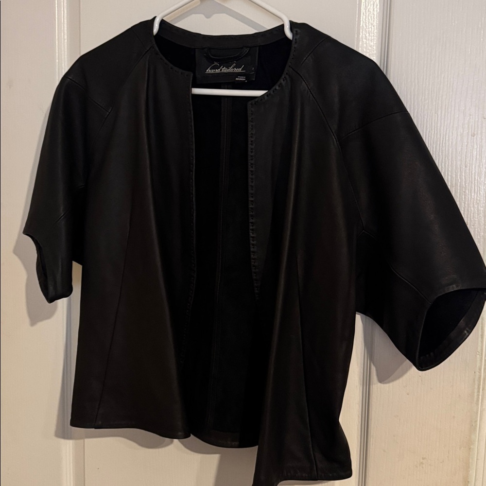 EUC Sharon Roth Cropped Kimono leather jacket- OS